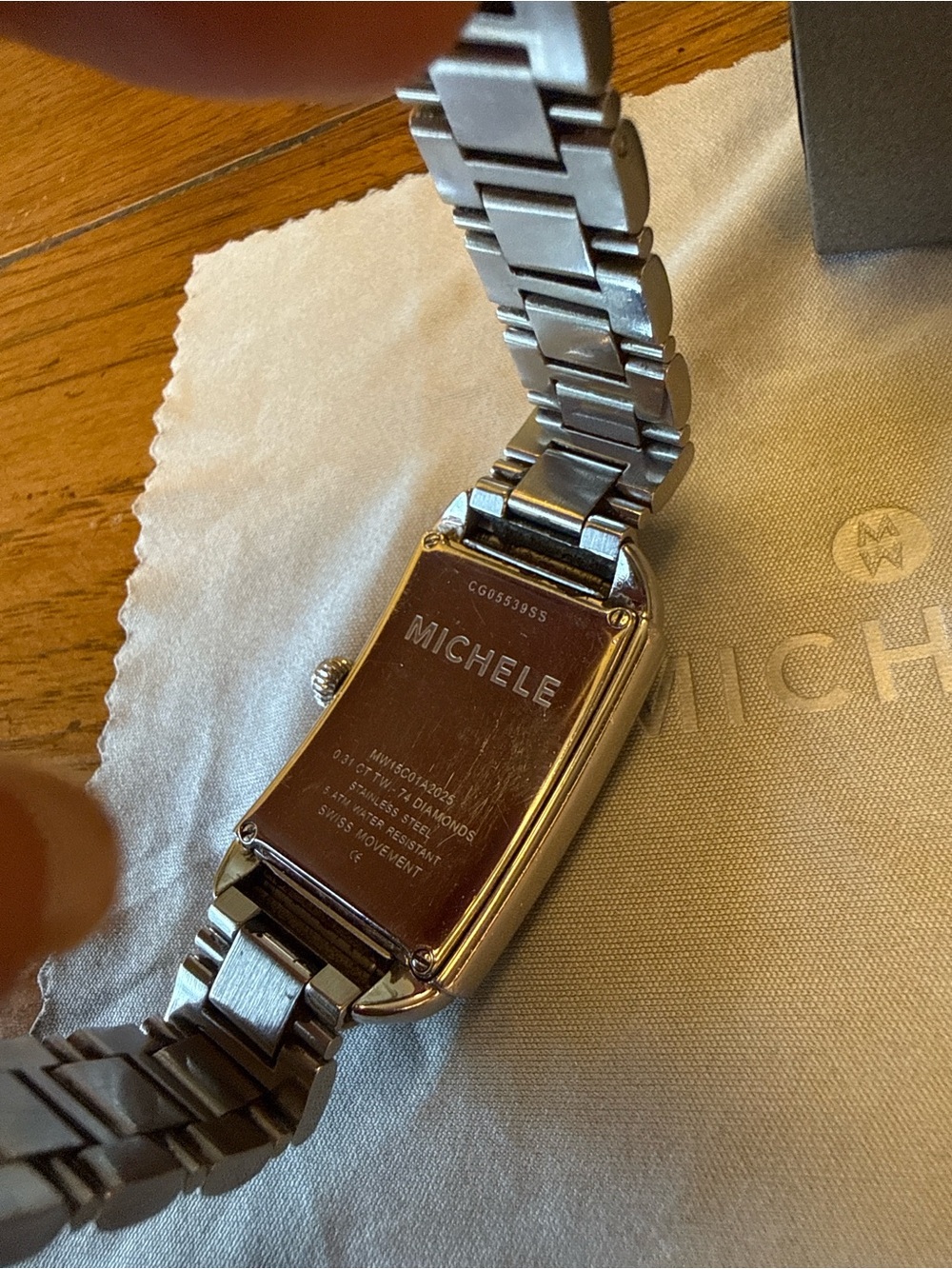 MICHELE Milou Park Diamond Watch .31 CTW 74 Diamonds + Box used- Good condition - Picture 7 of 8